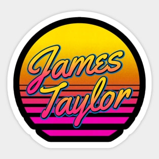 James Personalized Name Birthday Retro 80s Styled Gift Sticker